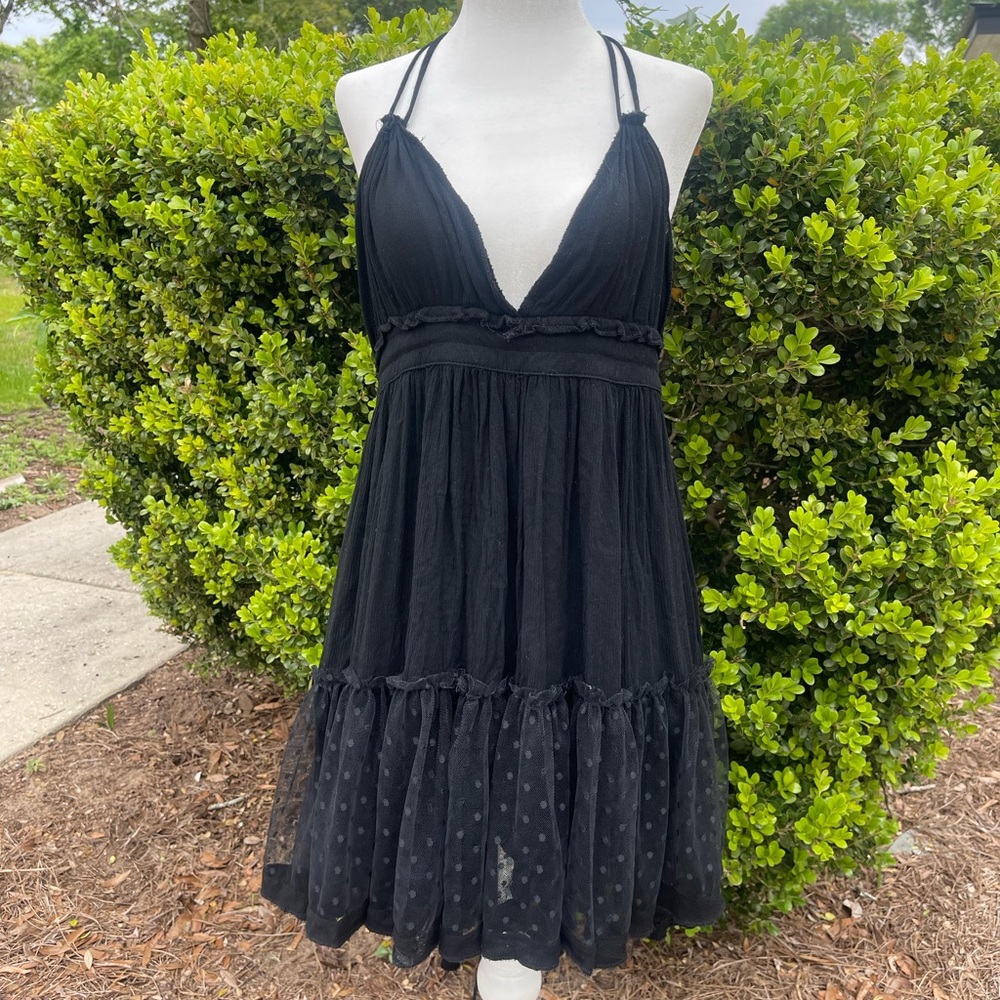 black halter dress